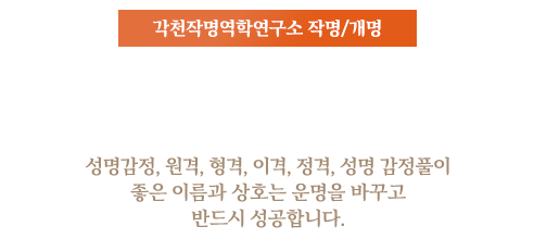 작명/개명·성명감정풀이